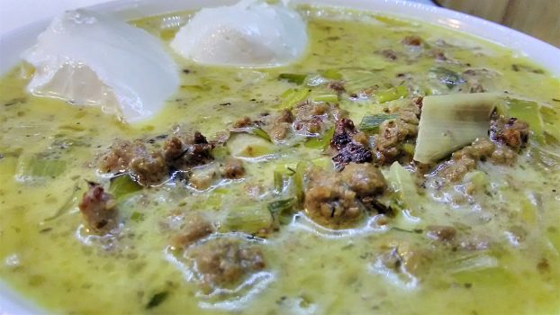 Cheese Leeks Soup With Ground Beef