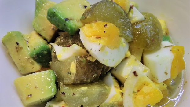 Avocado, Egg And Pickles Salad