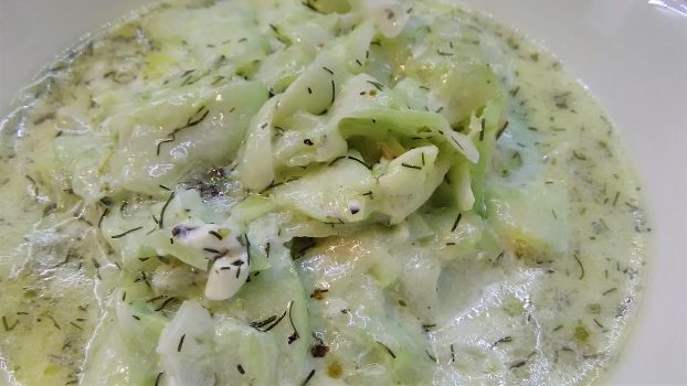 Easy Cucumber Salad Recipe - With Cream Dressing - KetoKookin'