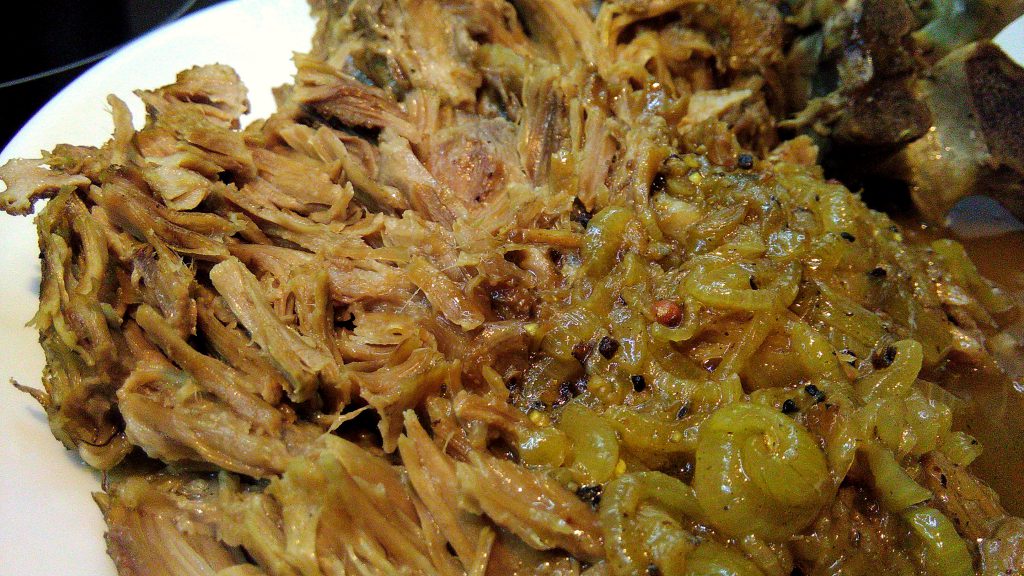 Pulled Pork Neck with Onion Gravy Close Up