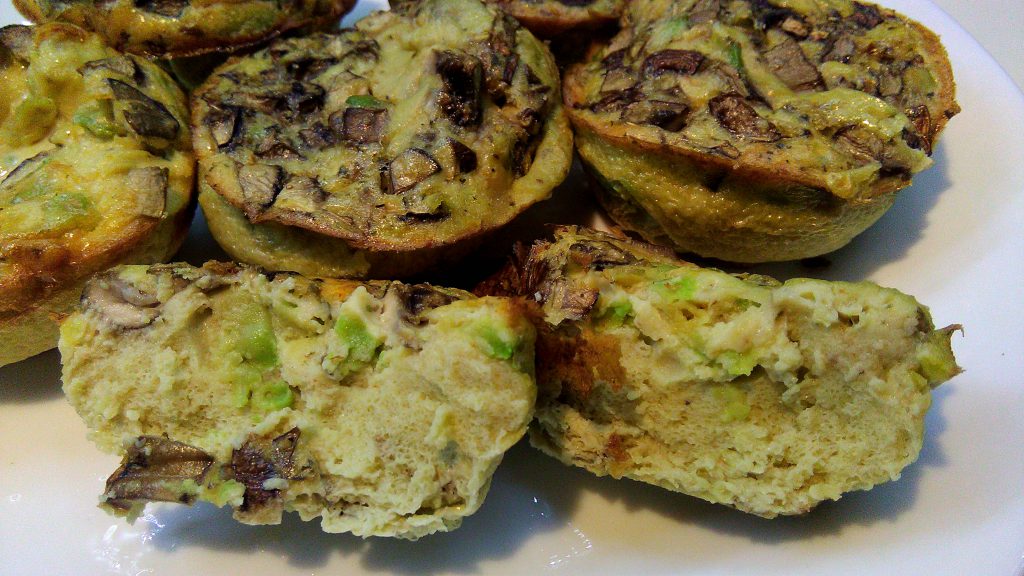 Avocado & Mushroom Egg Muffins Cross Section